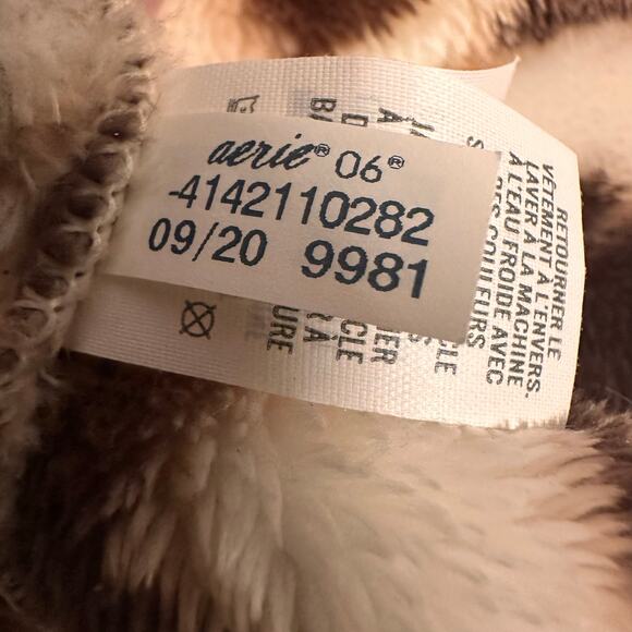 Aerie Fuzzy Sherpa Leopard Animal Print Robe Size M - Picture 10 of 11